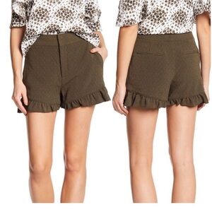 Club Monaco Olive Green Ruffle Shorts